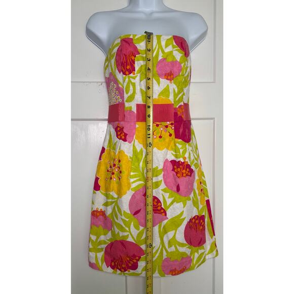 Lilly Pulitzer Vanessa Floral Print Strapless Dress SIZE 0 - Picture 3 of 13